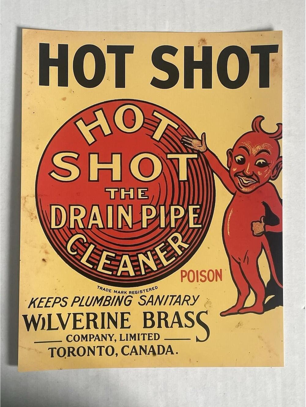 Hot Shot Paint Whiz Cleaner PRINT 8.5" x 11" Vintage Ad Sign (Not Porcelain)